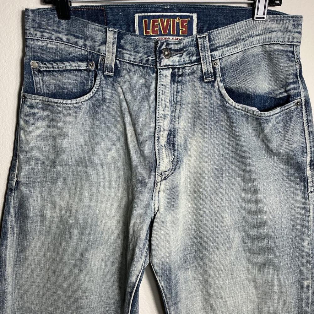 Levis 569 Jeans Mens 32x30 Vintage Light Wash Loose Straight Baggy Denim Preppy‎